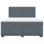 vidaXL Boxspringbett mit Matratze Dunkelgrau 180x200 cm Samt