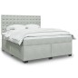 vidaXL Boxspringbett mit Matratze Hellgrau 180x200 cm Samt vidaXL Boxspringbett mit Matratze Hellgrau 180x200 cm Samt