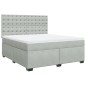 vidaXL Boxspringbett mit Matratze Hellgrau 180x200 cm Samt vidaXL Boxspringbett mit Matratze Hellgrau 180x200 cm Samt