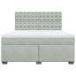 vidaXL Boxspringbett mit Matratze Hellgrau 180x200 cm Samt vidaXL Boxspringbett mit Matratze Hellgrau 180x200 cm Samt
