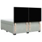 vidaXL Boxspringbett mit Matratze Hellgrau 180x200 cm Samt vidaXL Boxspringbett mit Matratze Hellgrau 180x200 cm Samt