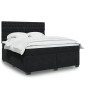 vidaXL Boxspringbett mit Matratze Schwarz 180x200 cm Samt vidaXL Boxspringbett mit Matratze Schwarz 180x200 cm Samt