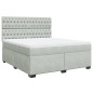 vidaXL Boxspringbett mit Matratze Hellgrau 180x200 cm Samt vidaXL Boxspringbett mit Matratze Hellgrau 180x200 cm Samt