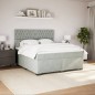 vidaXL Boxspringbett mit Matratze Hellgrau 180x200 cm Samt vidaXL Boxspringbett mit Matratze Hellgrau 180x200 cm Samt
