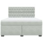 vidaXL Boxspringbett mit Matratze Hellgrau 180x200 cm Samt vidaXL Boxspringbett mit Matratze Hellgrau 180x200 cm Samt