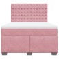 vidaXL Boxspringbett mit Matratze Rosa 160x200 cm Samt vidaXL Boxspringbett mit Matratze Rosa 160x200 cm Samt