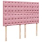 vidaXL Boxspringbett mit Matratze Rosa 160x200 cm Samt vidaXL Boxspringbett mit Matratze Rosa 160x200 cm Samt