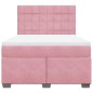 vidaXL Boxspringbett mit Matratze Rosa 160x200 cm Samt vidaXL Boxspringbett mit Matratze Rosa 160x200 cm Samt