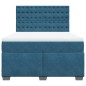 vidaXL Boxspringbett mit Matratze Blau 140x200 cm Samt vidaXL Boxspringbett mit Matratze Blau 140x200 cm Samt