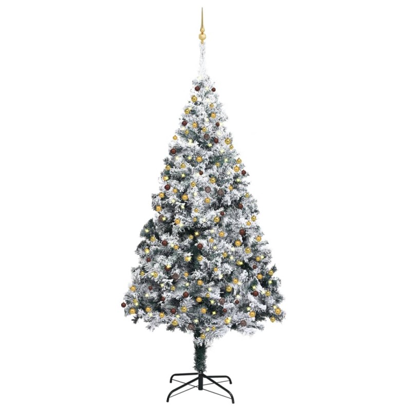 Künstlicher Weihnachtsbaum LEDs & Kugeln Beschneit Grün 300 cm Künstlicher Weihnachtsbaum LEDs & Kugeln Beschneit Grün 300 cm