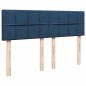 vidaXL Boxspringbett mit Matratze Blau 140x190 cm Stoff vidaXL Boxspringbett mit Matratze Blau 140x190 cm Stoff