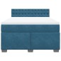 vidaXL Boxspringbett mit Matratze Blau 160x200 cm Samt vidaXL Boxspringbett mit Matratze Blau 160x200 cm Samt