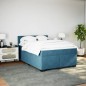 vidaXL Boxspringbett mit Matratze Blau 160x200 cm Samt vidaXL Boxspringbett mit Matratze Blau 160x200 cm Samt