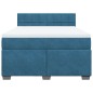 vidaXL Boxspringbett mit Matratze Blau 160x200 cm Samt vidaXL Boxspringbett mit Matratze Blau 160x200 cm Samt