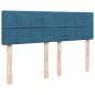 vidaXL Boxspringbett mit Matratze Blau 160x200 cm Samt vidaXL Boxspringbett mit Matratze Blau 160x200 cm Samt