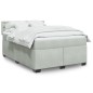 vidaXL Boxspringbett mit Matratze Hellgrau 160x200 cm Samt vidaXL Boxspringbett mit Matratze Hellgrau 160x200 cm Samt
