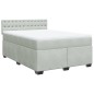 vidaXL Boxspringbett mit Matratze Hellgrau 160x200 cm Samt vidaXL Boxspringbett mit Matratze Hellgrau 160x200 cm Samt