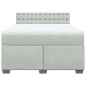 vidaXL Boxspringbett mit Matratze Hellgrau 160x200 cm Samt vidaXL Boxspringbett mit Matratze Hellgrau 160x200 cm Samt