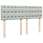 vidaXL Boxspringbett mit Matratze Hellgrau 160x200 cm Samt vidaXL Boxspringbett mit Matratze Hellgrau 160x200 cm Samt