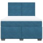 vidaXL Boxspringbett mit Matratze Blau 160x200 cm Samt vidaXL Boxspringbett mit Matratze Blau 160x200 cm Samt