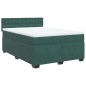 vidaXL Boxspringbett mit Matratze Dunkelgrün 140x200 cm Samt vidaXL Boxspringbett mit Matratze Dunkelgrün 140x200 cm Samt