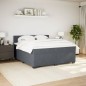 vidaXL Boxspringbett mit Matratze Dunkelgrau 180x200 cm Samt vidaXL Boxspringbett mit Matratze Dunkelgrau 180x200 cm Samt