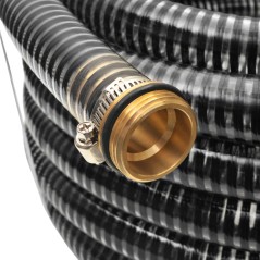 vidaXL Saugschlauch mit Messing-Anschlüssen 4 m 25 mm Schwarz