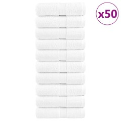 vidaXL Premium-Seiftücher SOLUND 50 Stk. Weiß 30x30 cm 600 g/m²