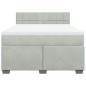 vidaXL Boxspringbett mit Matratze Hellgrau 140x200 cm Samt vidaXL Boxspringbett mit Matratze Hellgrau 140x200 cm Samt