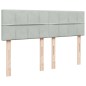 vidaXL Boxspringbett mit Matratze Hellgrau 140x200 cm Samt vidaXL Boxspringbett mit Matratze Hellgrau 140x200 cm Samt