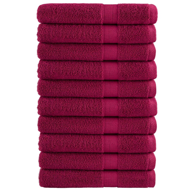 vidaXL Premium-Handtücher SOLUND 10 Stk. Bordeaux 100x200 cm 600 g/m²