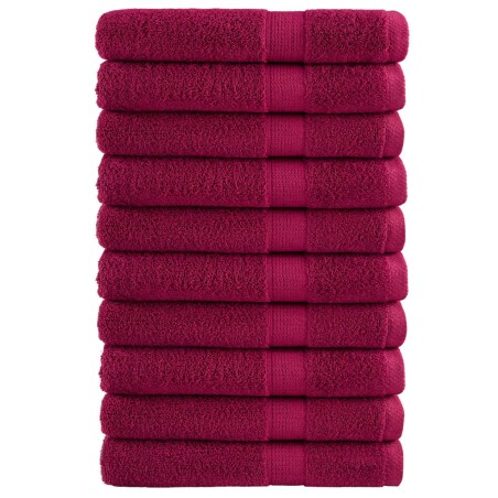vidaXL Premium-Handtücher SOLUND 10 Stk. Bordeaux 100x200 cm 600 g/m²