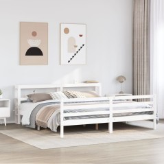 vidaXL Massivholzbett ohne Matratze Weiß 200x200 cm Kiefernholz