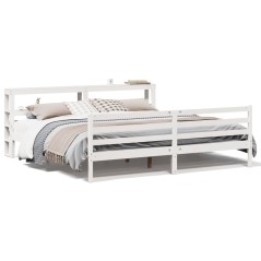 vidaXL Massivholzbett ohne Matratze Weiß 200x200 cm Kiefernholz