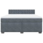 vidaXL Boxspringbett mit Matratze Dunkelgrau 180x200 cm Samt vidaXL Boxspringbett mit Matratze Dunkelgrau 180x200 cm Samt