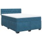 vidaXL Boxspringbett mit Matratze Blau 160x200 cm Samt vidaXL Boxspringbett mit Matratze Blau 160x200 cm Samt