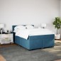 vidaXL Boxspringbett mit Matratze Blau 160x200 cm Samt vidaXL Boxspringbett mit Matratze Blau 160x200 cm Samt