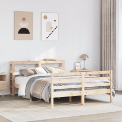 vidaXL Massivholzbett ohne Matratze 150x200 cm Kiefernholz