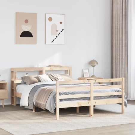 vidaXL Massivholzbett ohne Matratze 150x200 cm Kiefernholz
