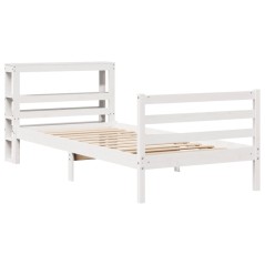 vidaXL Massivholzbett ohne Matratze Weiß 100x200 cm Kiefernholz