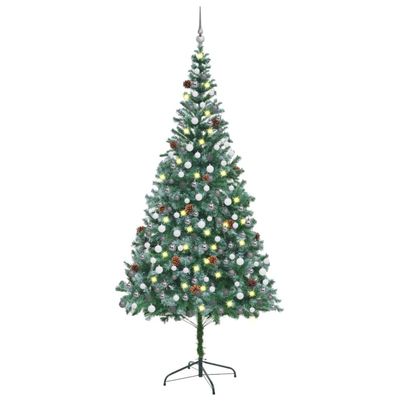 Künstlicher Tannenbaum mit LEDs & Kugeln & Zapfen 210 cm Künstlicher Tannenbaum mit LEDs & Kugeln & Zapfen 210 cm