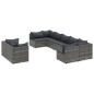 vidaXL 9-tlg. Garten-Sofagarnitur mit Kissen Grau Poly Rattan vidaXL 9-tlg. Garten-Sofagarnitur mit Kissen Grau Poly Rattan