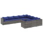 vidaXL 10-tlg. Garten-Sofagarnitur mit Kissen Grau Poly Rattan vidaXL 10-tlg. Garten-Sofagarnitur mit Kissen Grau Poly Rattan
