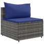 vidaXL 10-tlg. Garten-Sofagarnitur mit Kissen Grau Poly Rattan vidaXL 10-tlg. Garten-Sofagarnitur mit Kissen Grau Poly Rattan