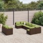 vidaXL 9-tlg. Garten-Sofagarnitur mit Kissen Braun Poly Rattan vidaXL 9-tlg. Garten-Sofagarnitur mit Kissen Braun Poly Rattan