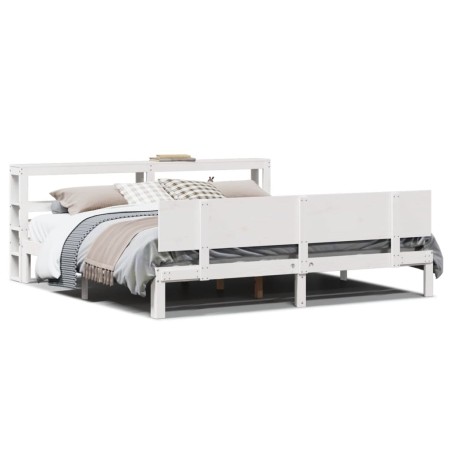 vidaXL Bettgestell mit Kopfteil ohne Matratze Weiß 200x200 cm