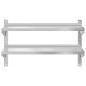 vidaXL Wandregal mit 2 Böden 100x40x60 cm Silbern Edelstahl vidaXL Wandregal mit 2 Böden 100x40x60 cm Silbern Edelstahl