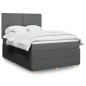 vidaXL Boxspringbett mit Matratze Dunkelgrau 140x200 cm Stoff vidaXL Boxspringbett mit Matratze Dunkelgrau 140x200 cm Stoff