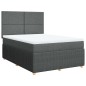 vidaXL Boxspringbett mit Matratze Dunkelgrau 140x200 cm Stoff vidaXL Boxspringbett mit Matratze Dunkelgrau 140x200 cm Stoff