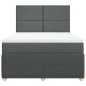 vidaXL Boxspringbett mit Matratze Dunkelgrau 140x200 cm Stoff vidaXL Boxspringbett mit Matratze Dunkelgrau 140x200 cm Stoff